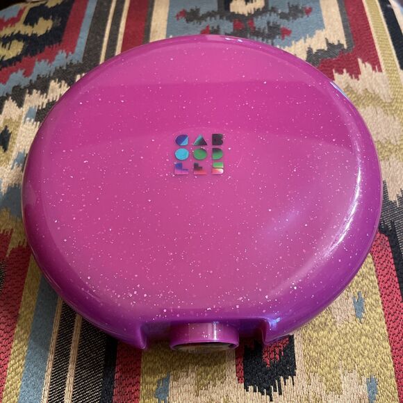 CABOODLES Round Make up Cosmetic CASE Compact Style Mirror Vintage Retro Purple - Picture 1 of 6